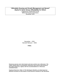 “Affordable Housing and Growth Management and Sprawl”