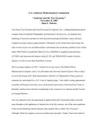 U.S. Antitrust Modernization Commission  “Antitrust and the New Economy” November 8, 2005