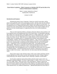 Mark A. Lemley October 2005 AMC testimony on patent reform