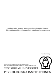 Job insecurity, turnover intention and psychological distress: