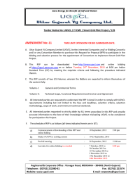   AMENDMENT No:‐11  Save Energy for Benefit of Self and Nation Tender Notice No: UGVCL / IT‐EMC / Smart Grid Pilot Project / 135