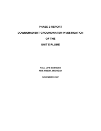 PHASE 2 REPORT DOWNGRADIENT GROUNDWATER INVESTIGATION OF THE UNIT E PLUME