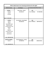 BCHS -Adult Foster Care Licensing and Homes for the Aged