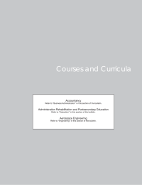 Courses and Curricula Accountancy Administration Rehabilitation and Postsecondary Education