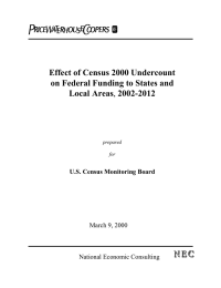 Effect of Census 2000 Undercount on Federal Funding to States and