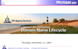 Thursday, December 11, 2003 Department of Information Technology e-Michigan Web Development