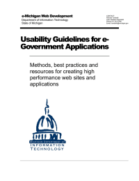 Usability Guidelines for e- Government Applications Methods, best practices and