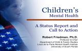 Children’s A Status Report and Call to Action Mental Health