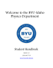 Welcome to the BYU-Idaho Physics Department Student Handbook