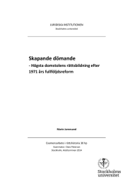 Skapande dömande - Högsta domstolens rättsbildning efter 1971 års fullföljdsreform