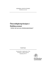 Ömsesidighetsprincipen i Dublinsystemet - Strider den mot non-refoulementprincipen?