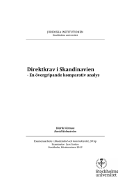 Direktkrav	i	Skandinavien -	En	övergripande	komparativ	analys JURIDISKA	INSTITUTIONEN