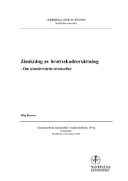 Jämkning av brottsskadeersättning - Om klandervärda brottsoffer JURIDISKA INSTITUTIONEN