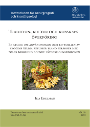 Tradition, kultur och kunskaps- överföring