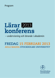 fredag  15 februari 2013 – undervisning och lärande i akademin