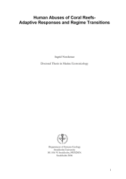 Human Abuses of Coral Reefs- Adaptive Responses and Regime Transitions  Ingrid Nordemar