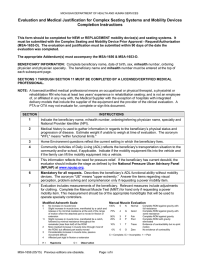 Evaluation and Medical Justification for Complex Seating Systems and Mobility... Completion Instructions