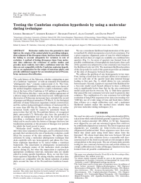 Testing the Cambrian explosion hypothesis by using a molecular dating technique L B