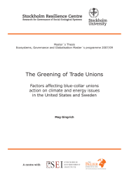 The Greening of Trade Unions