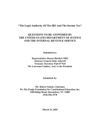 “The Legal Authority Of The IRS And The Income Tax”
