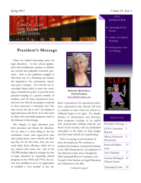 President’s Message, continued. President’s Message Spring 2013 Volume 21, Issue 1