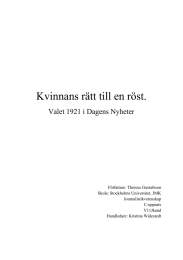 Kvinnans rätt till en röst. Valet 1921 i Dagens Nyheter