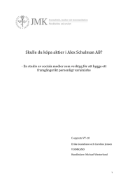 Skulle du köpa aktier i Alex Schulman AB?    ‐ En studie av sociala medier som verktyg för att bygga ett  framgångsrikt personligt varumärke 