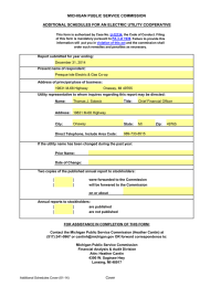 MICHIGAN PUBLIC SERVICE COMMISSION ADDITIONAL SCHEDULES FOR AN ELECTRIC UTILITY COOPERATIVE
