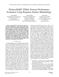 WirelessHART TDMA Protocol Performance Evaluation Using Response Surface Methodology Osama Khader Andreas Willig