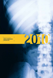 Department of Surgery 1 Section of Orthopaedics Yearbook 2010