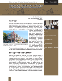 Seattle&rsquo;s Design Review Program Guiding Inﬁll Development in Winnipeg