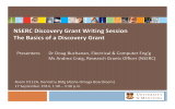 NSERC Discovery Grant Writing Session The Basics of a Discovery Grant