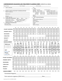 COMPREHENSIVE DIAGNOSIS AND TREATMENT PLANNING FORM: