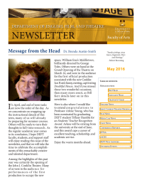 Message from the Head May 2016 Dr. Brenda Austin-Smith