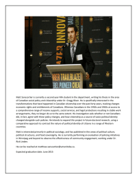   Matt Sanscartier is currently a second year MA student in the department, writing his thesis in the area 