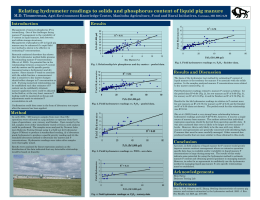 Relating hydrometer readings to solids and phosphorus content of liquid... Results Introduction M.D. Timmerman,