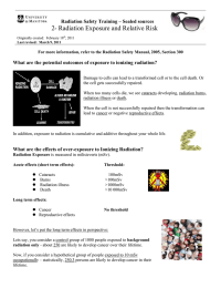 2- Radiation Exposure and Relative Risk