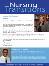 Transitions Nursing Message from the Dean