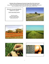 Alternative Harvest Management Systems for Canola: Direct Harvesting Canola