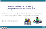 Oral Expression &amp; Listening Comprehension as Areas of SLD  Specific Learning Disabilities