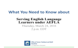 What You Need to Know about Serving English Language Learners under AEFLA
