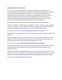 Quality of Prenatal Care Questionnaire