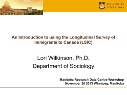 Lori Wilkinson, Ph.D. Department of Sociology