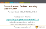 Committee on Online Learning Update 2014
