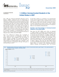 Issue Brief 1.5 Million Homeschooled Students in the United States in 2007