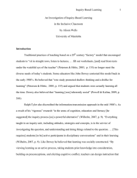 Inquiry-Based Learning 1 An Investigation of Inquiry-Based Learning