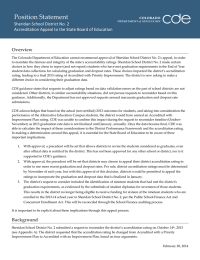 Position Statement Overview Sheridan School District No. 2