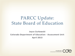 PARCC Update: State Board of Education Joyce Zurkowski