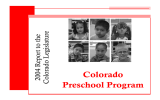 Colorado Preschool Program  re