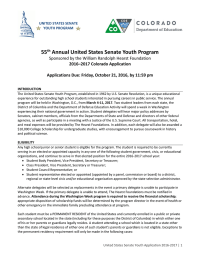   55  Annual United States Senate Youth Program  Sponsored by the William Randolph Hearst Foundation 